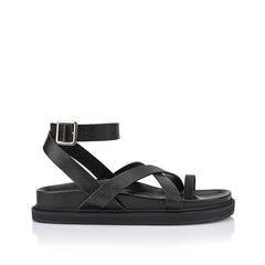 Brady black footbed strappy sandals