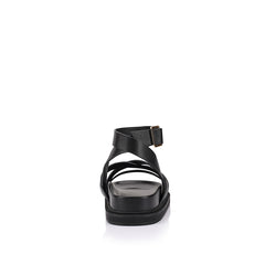 Women's black strappy footbed sandal