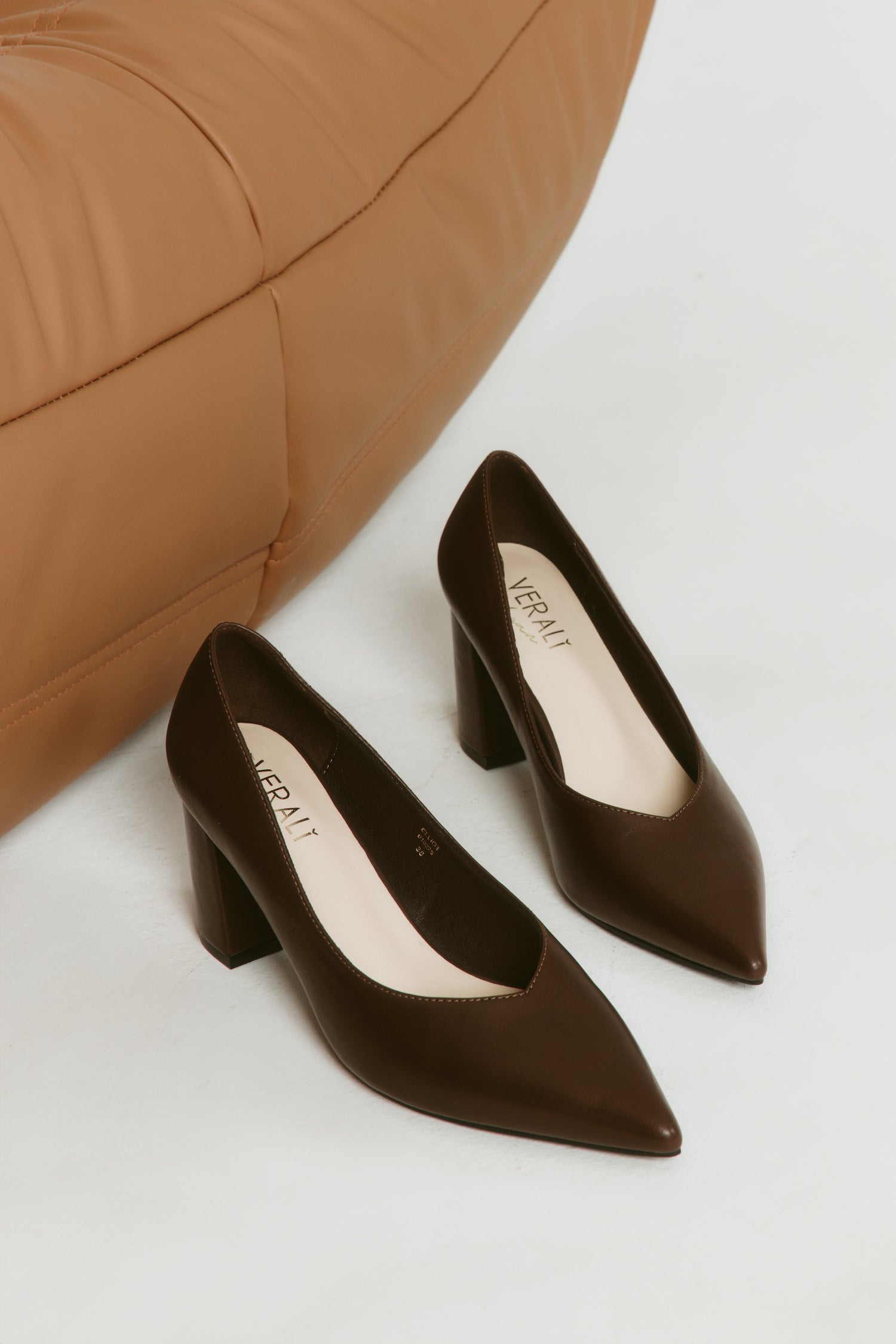 Elliot Block Heel Pumps - Chocolate Brown