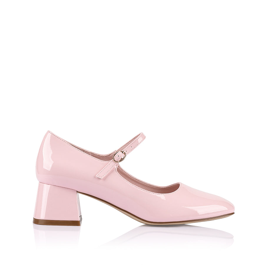 Blush Pink Patent Block Heel Mary Jane
