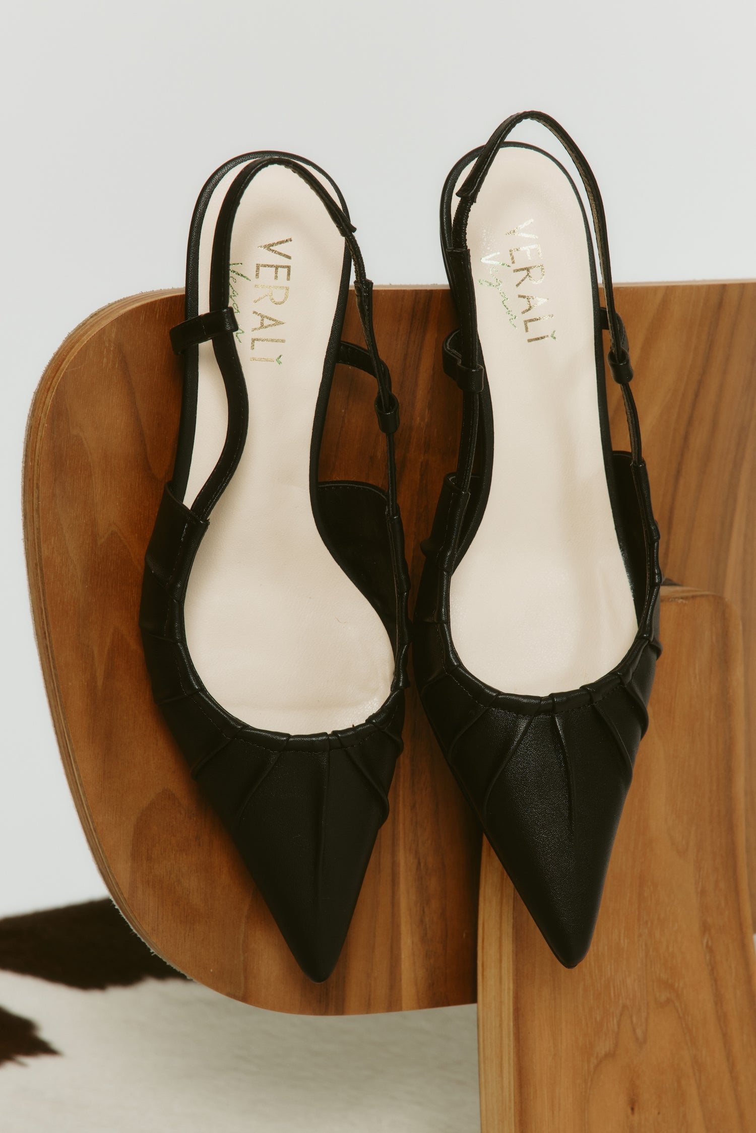 Lucius Slingback Kitten Heels - Black