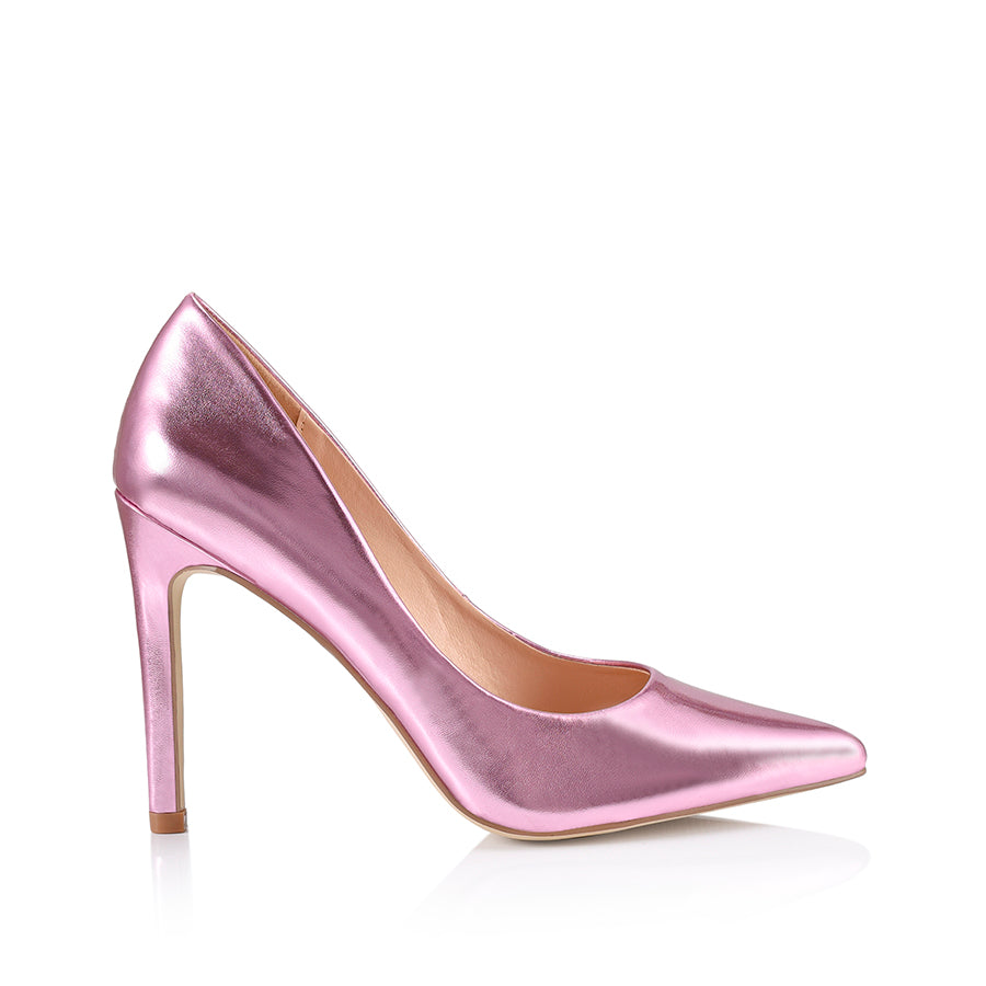 Pink Metallic Heels | Harolina Pink Stiletto Pumps | Verali Shoes