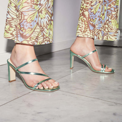 Green on sale block heels